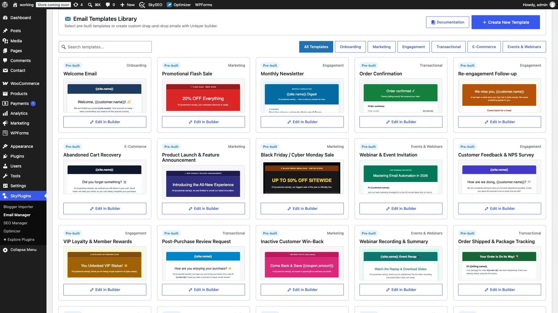 Email Templates Library Overview