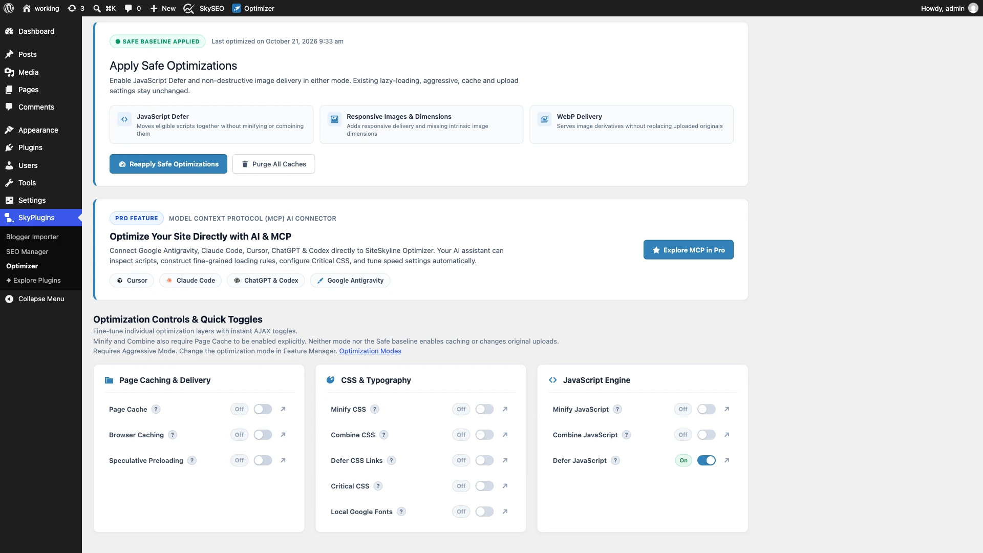 Choosing Safe Mode versus Aggressive Mode in SOptimizer