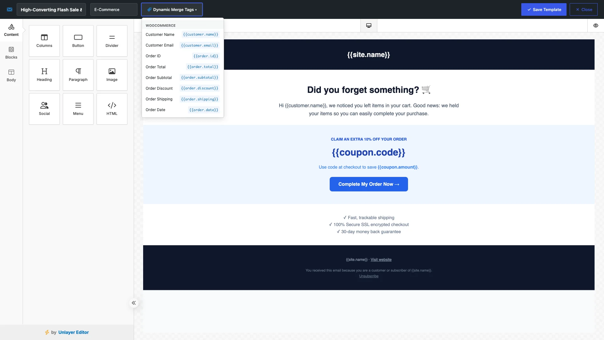 Insert Dynamic Personalization and Merge Tags