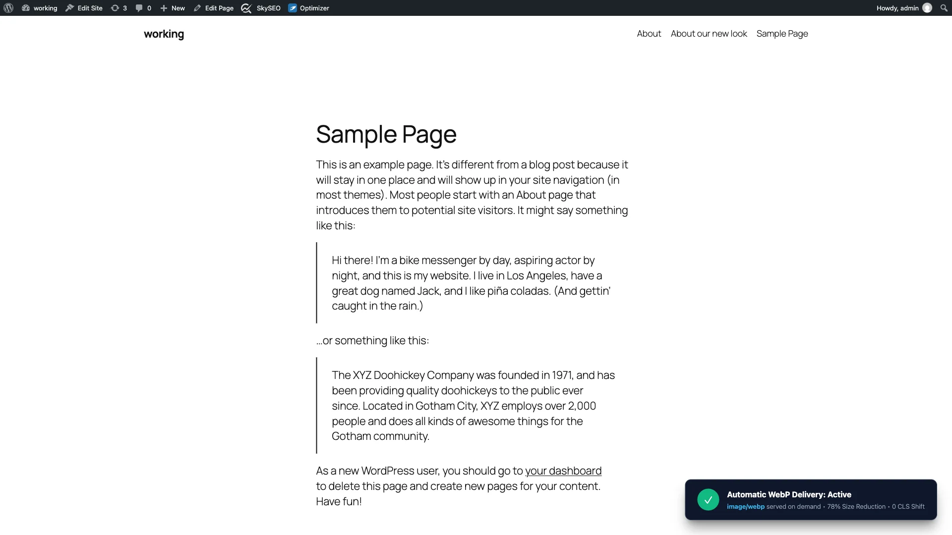 Frontend verification confirming image/webp MIME type delivery and file size reduction