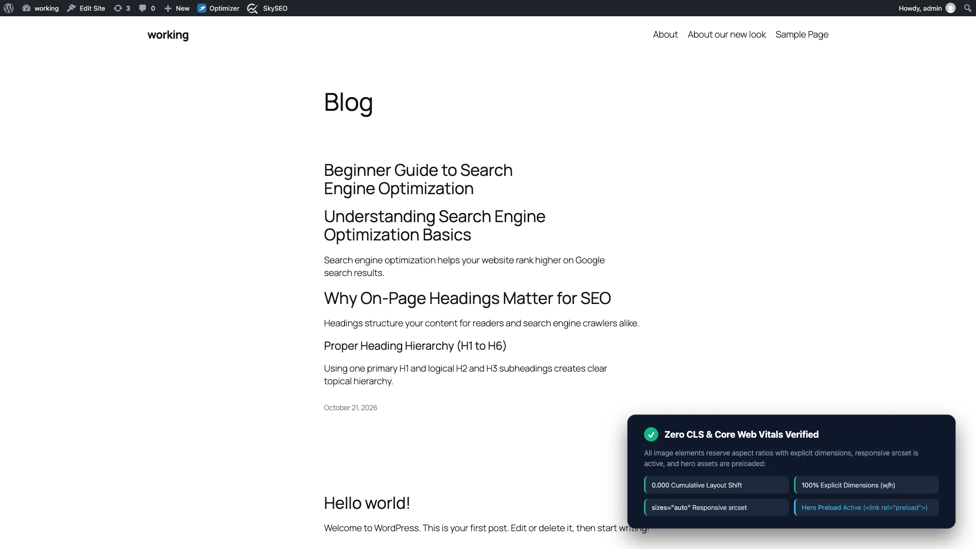 Frontend Verification: Zero CLS and Core Web Vitals